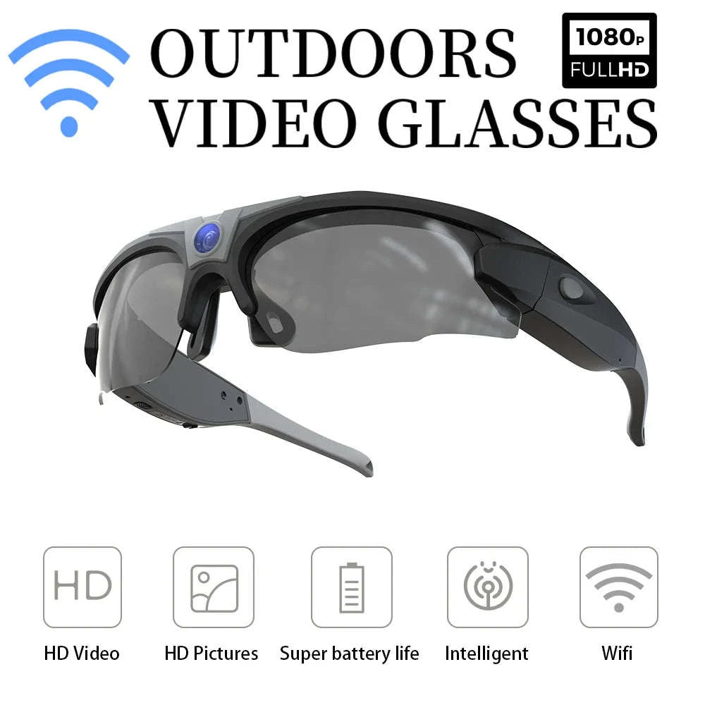 Mini FPV WiFi Smart Glasses Action Camera-VG35 with 128GB