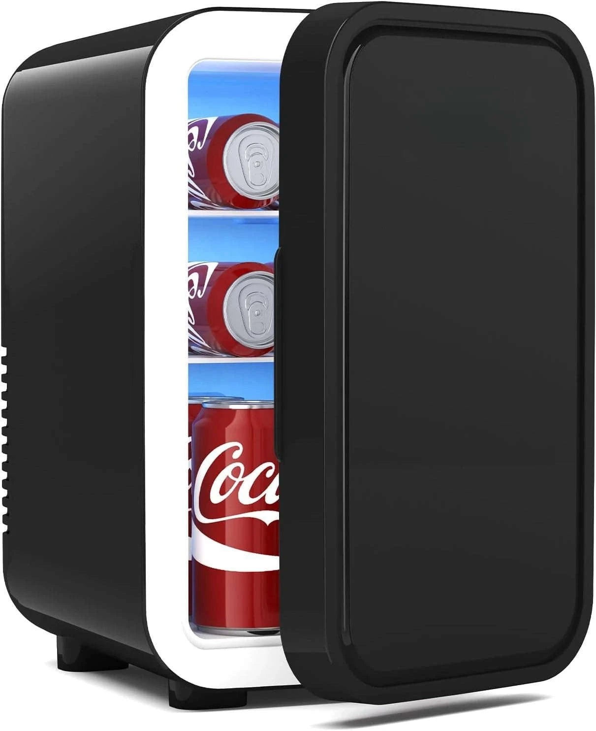 Mini Fridge, 6 Liter / 8 Can, Portable Thermoelectric Cooler & Warmer, Black-United States
