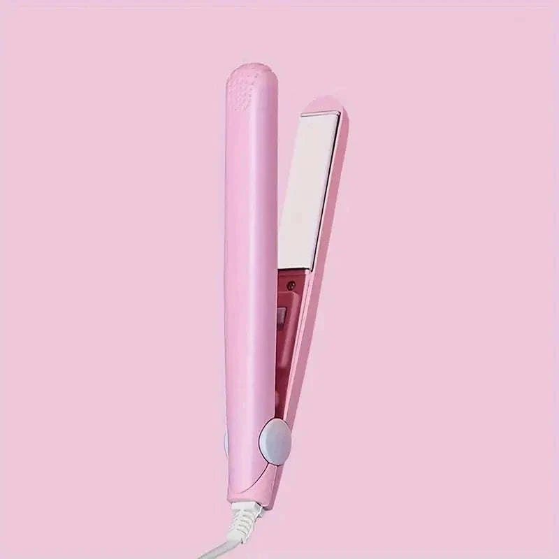 Mini Hair Straightener with Quick-Heat Ceramic Plates-Pink