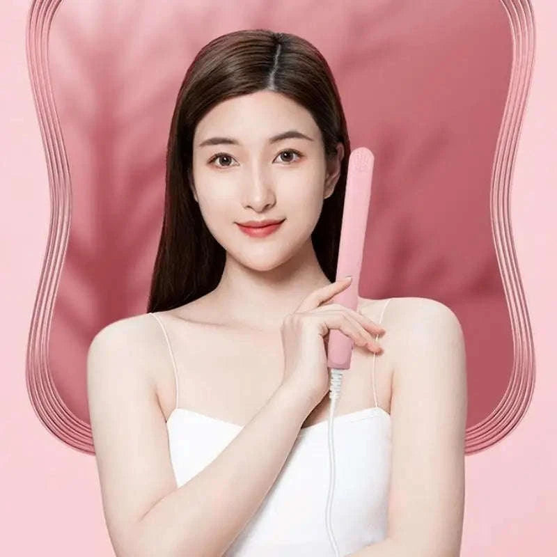 Mini Hair Straightener with Quick-Heat Ceramic Plates-Pink