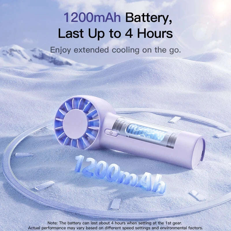 Mini Handheld Turbine Fan with 3 Speeds & Rechargeable Battery-GoTrip DT1