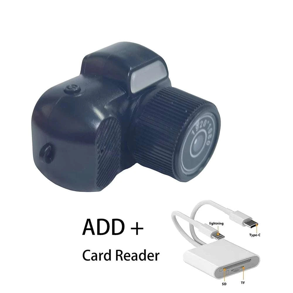 Mini Keychain Camera with Screen 1080P HD Pocket Video Recorder-Y3000 Pink / Cam Add 64G Card