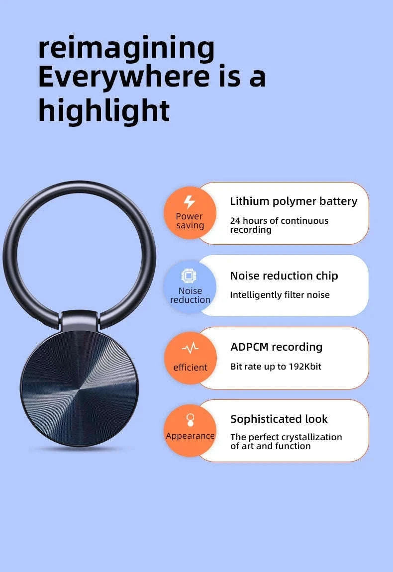 Mini Keychain Voice Activated Recorder with Noise Reduction-Voice recorder / 8 GB