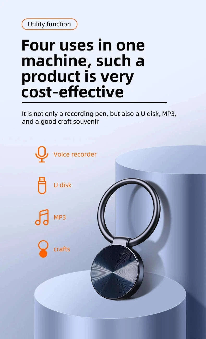 Mini Keychain Voice Activated Recorder with Noise Reduction-Voice recorder / 8 GB