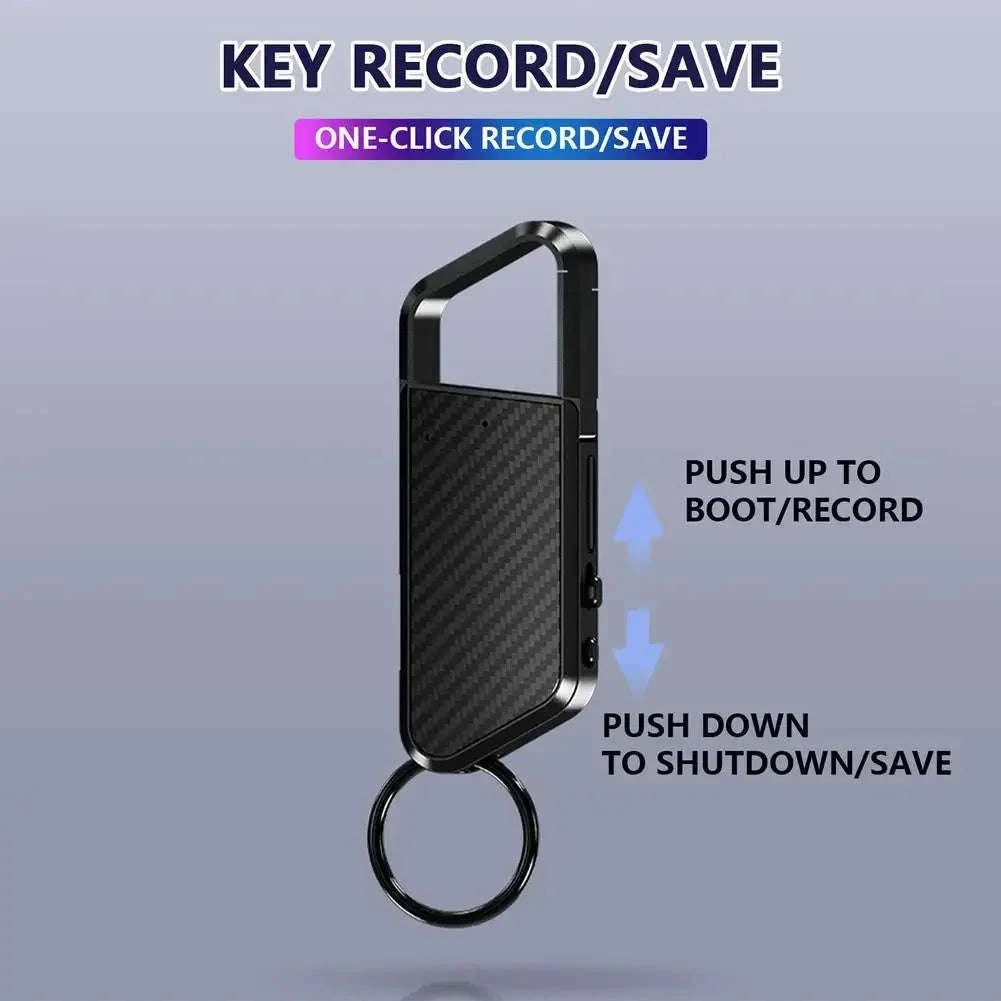 Mini Keychain Voice Recorder with Sound Activation & MP3 Playback-black / < 1GB