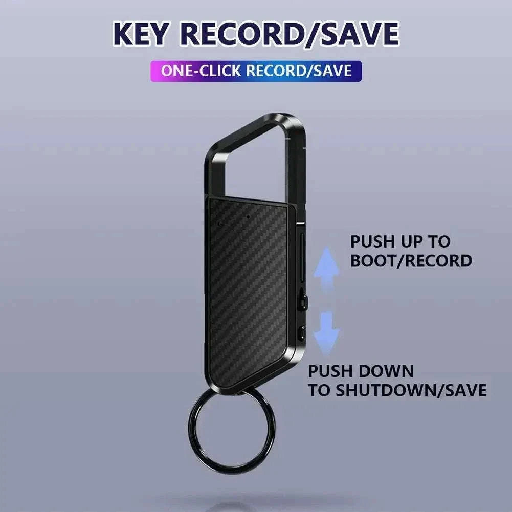 Mini Keychain Voice Recorder with Sound Activation & MP3 Playback-black / < 1GB