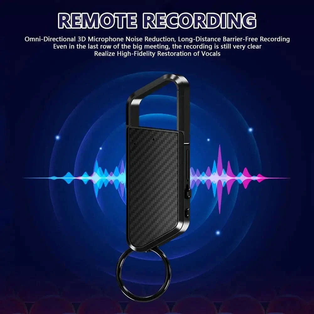 Mini Keychain Voice Recorder with Sound Activation & MP3 Playback-black / < 1GB