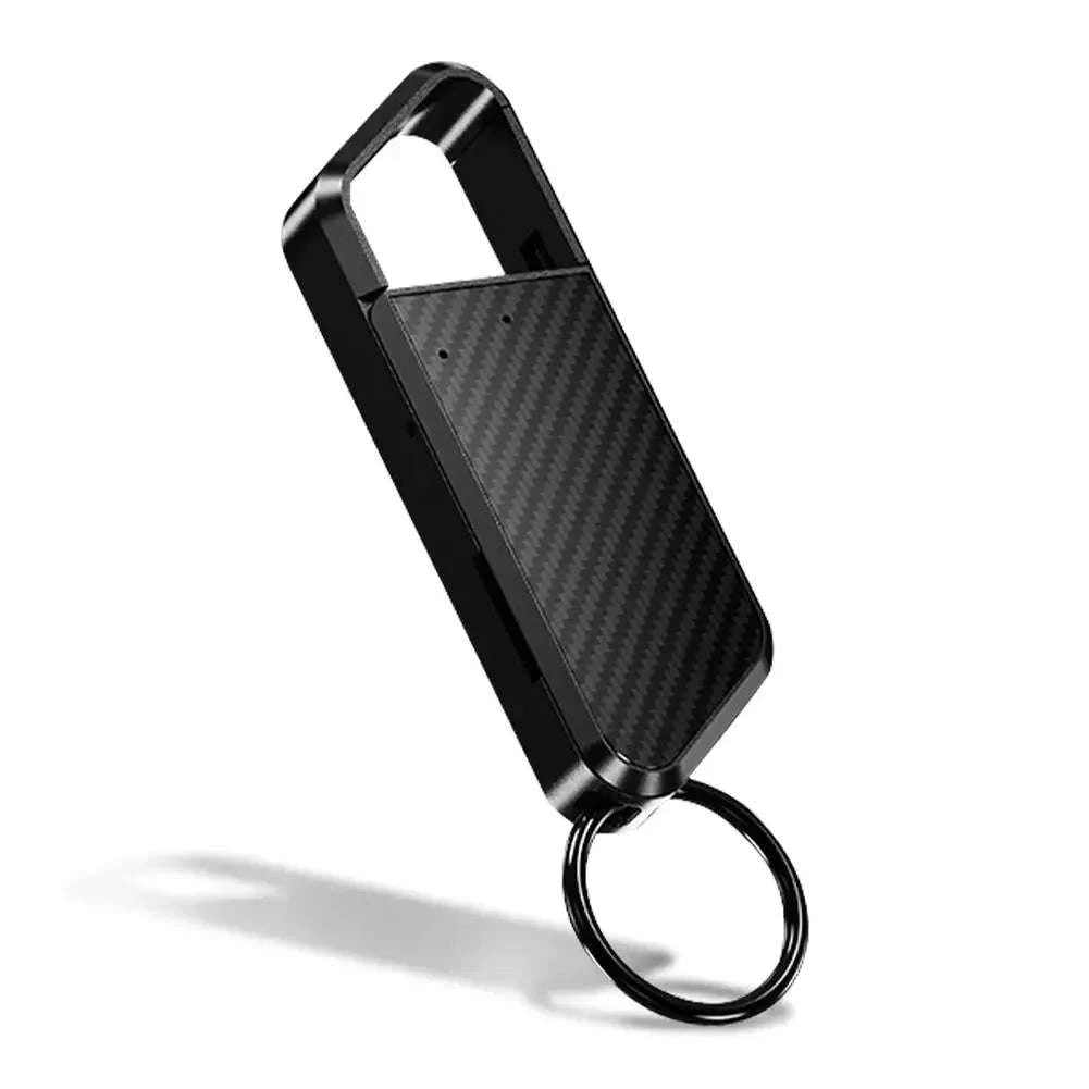 Mini Keychain Voice Recorder with Sound Activation & MP3 Playback-black / < 1GB