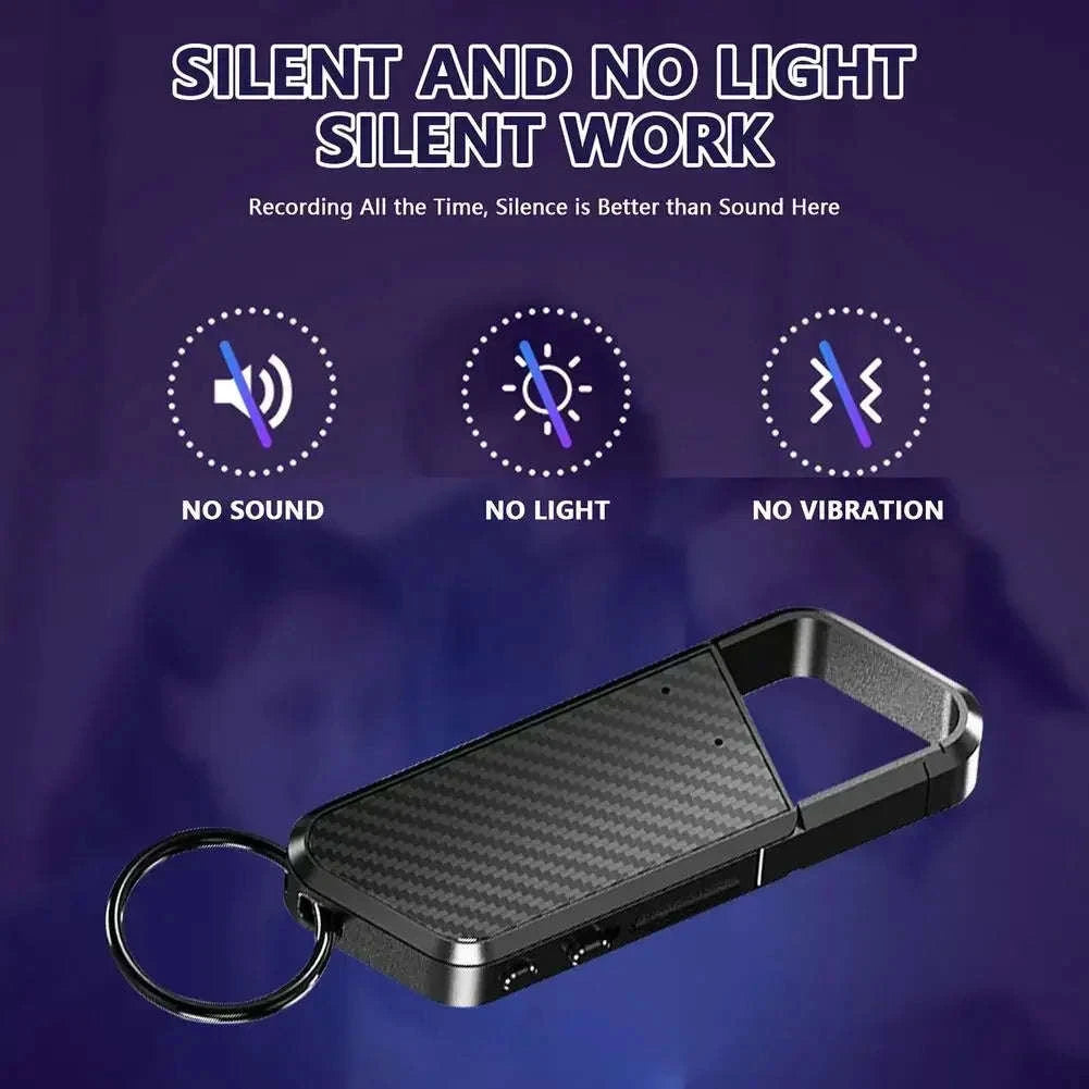 Mini Keychain Voice Recorder with Sound Activation & MP3 Playback-black / < 1GB