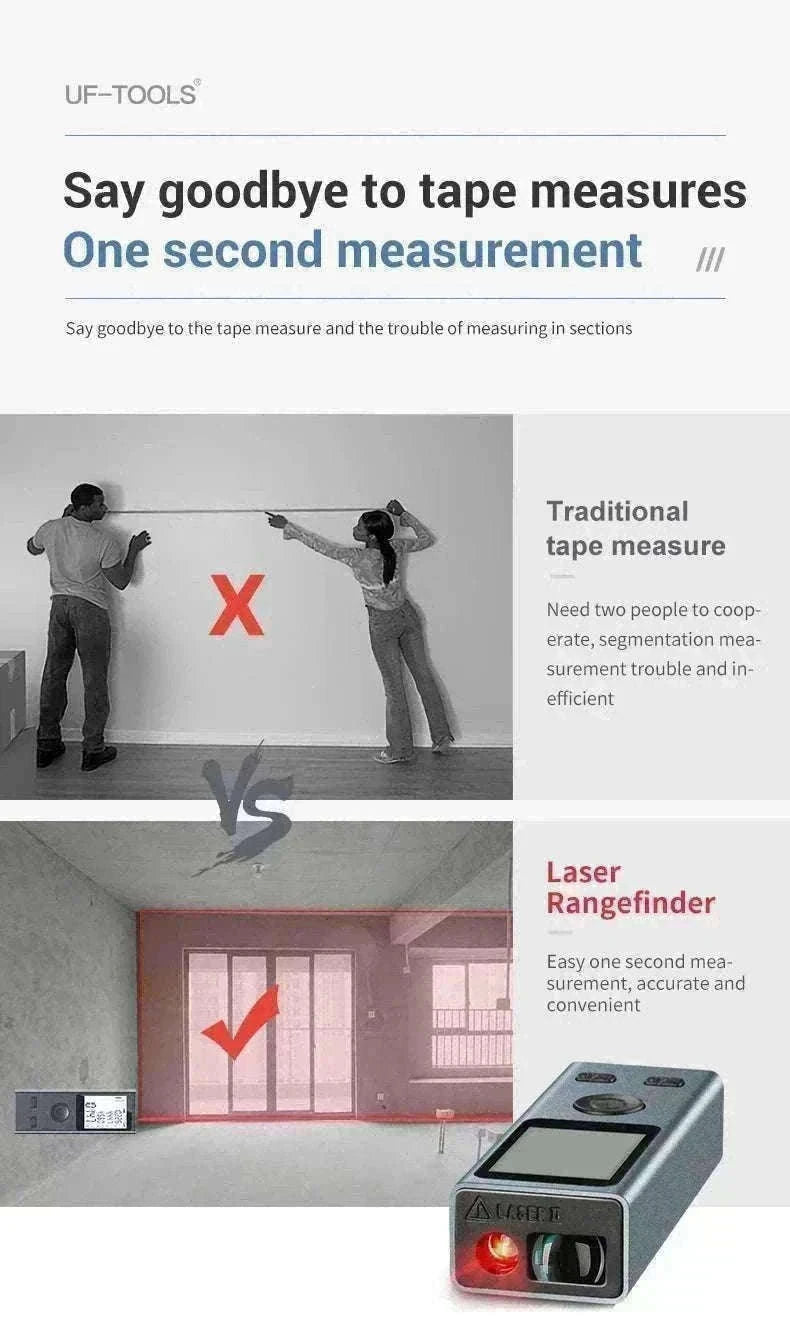 Mini Laser Rangefinder 30m High Precision USB Rechargeable Meter-30m
