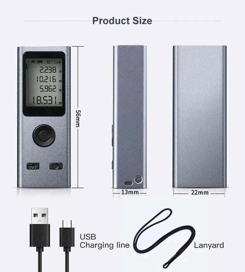Mini Laser Rangefinder 30m High Precision USB Rechargeable Meter-30m