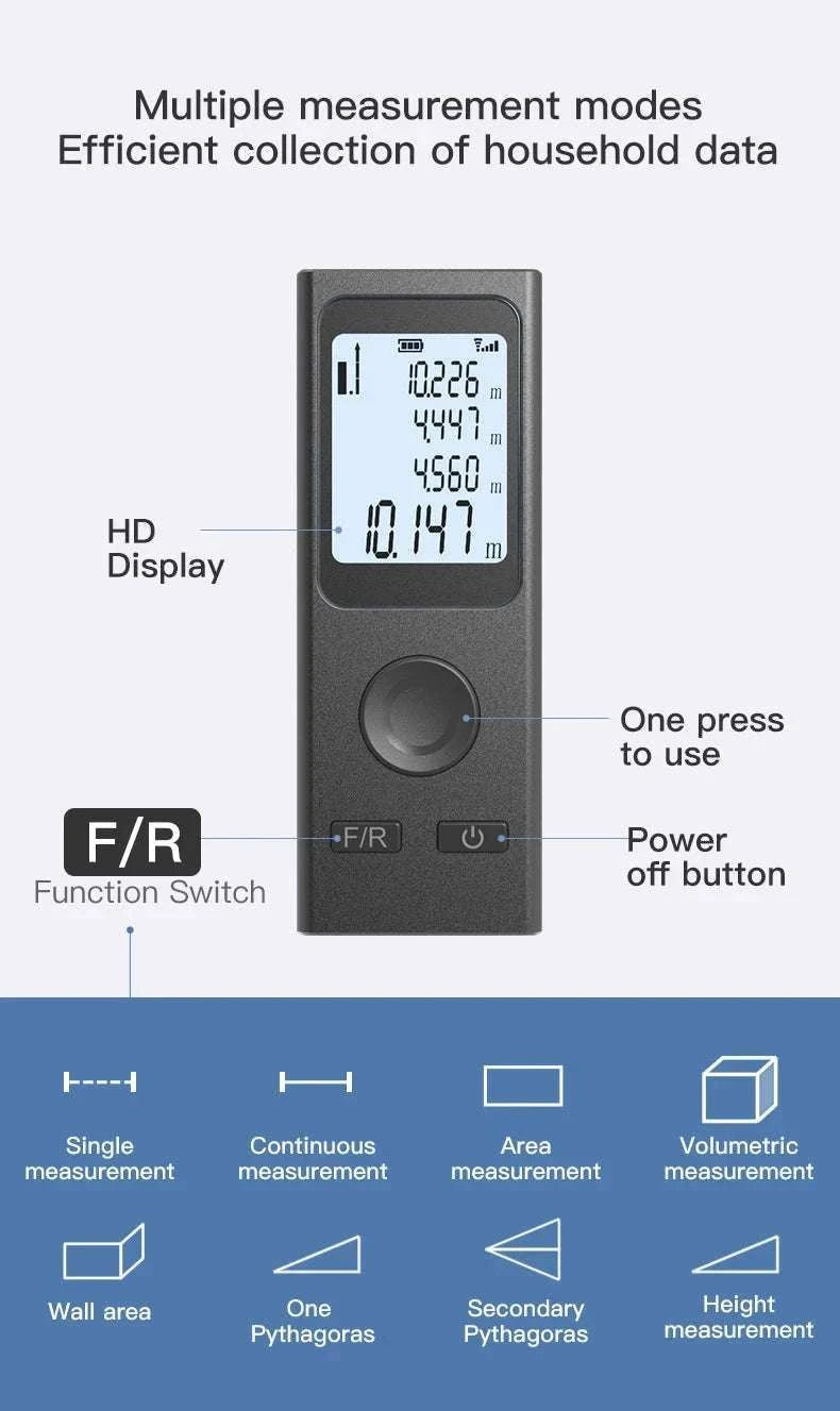 Mini Laser Rangefinder 30m High Precision USB Rechargeable Meter-30m