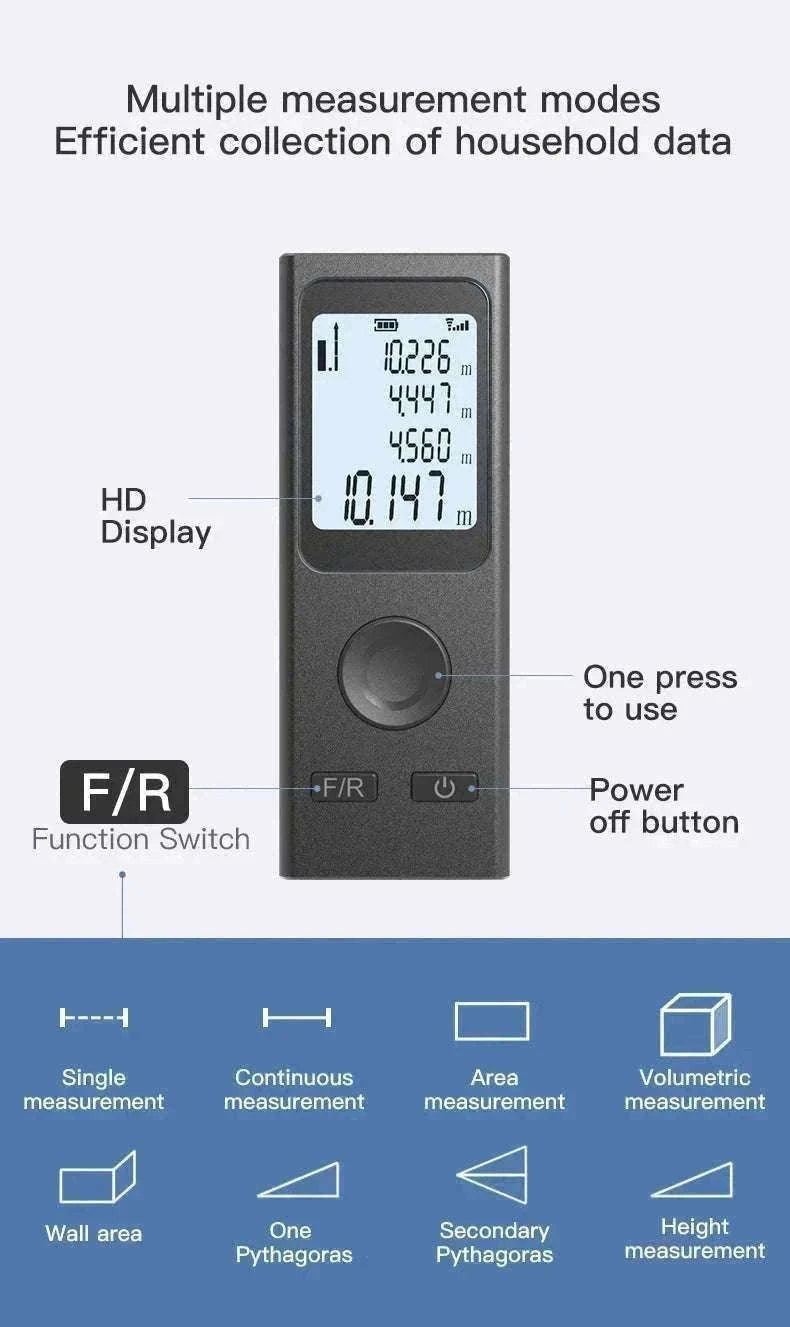 Mini Laser Rangefinder 30m High Precision USB Rechargeable Meter-30m