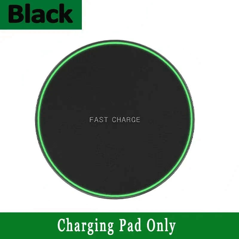 Mini LED Wireless Charger Pad for Fast, Convenient Charging-Black No Cable