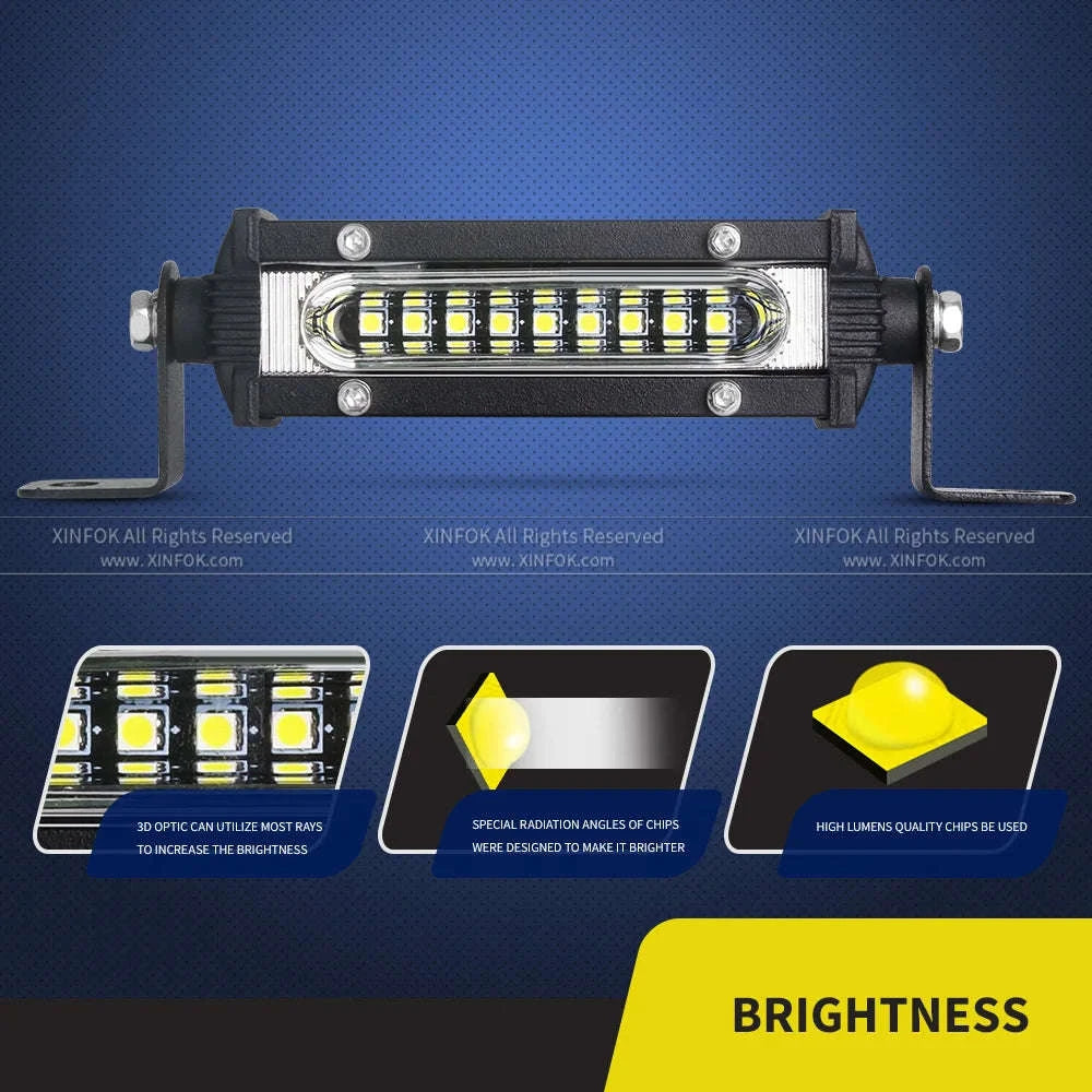 Mini LED Work Bar 9 LED Slim 4.5 Inch 27W Offroad Driving Light-27w 10pcs