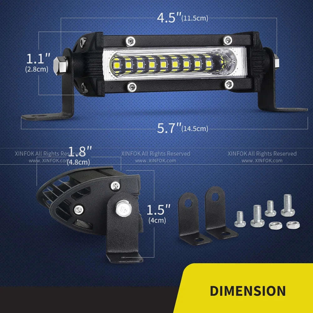 Mini LED Work Bar 9 LED Slim 4.5 Inch 27W Offroad Driving Light-27w 10pcs
