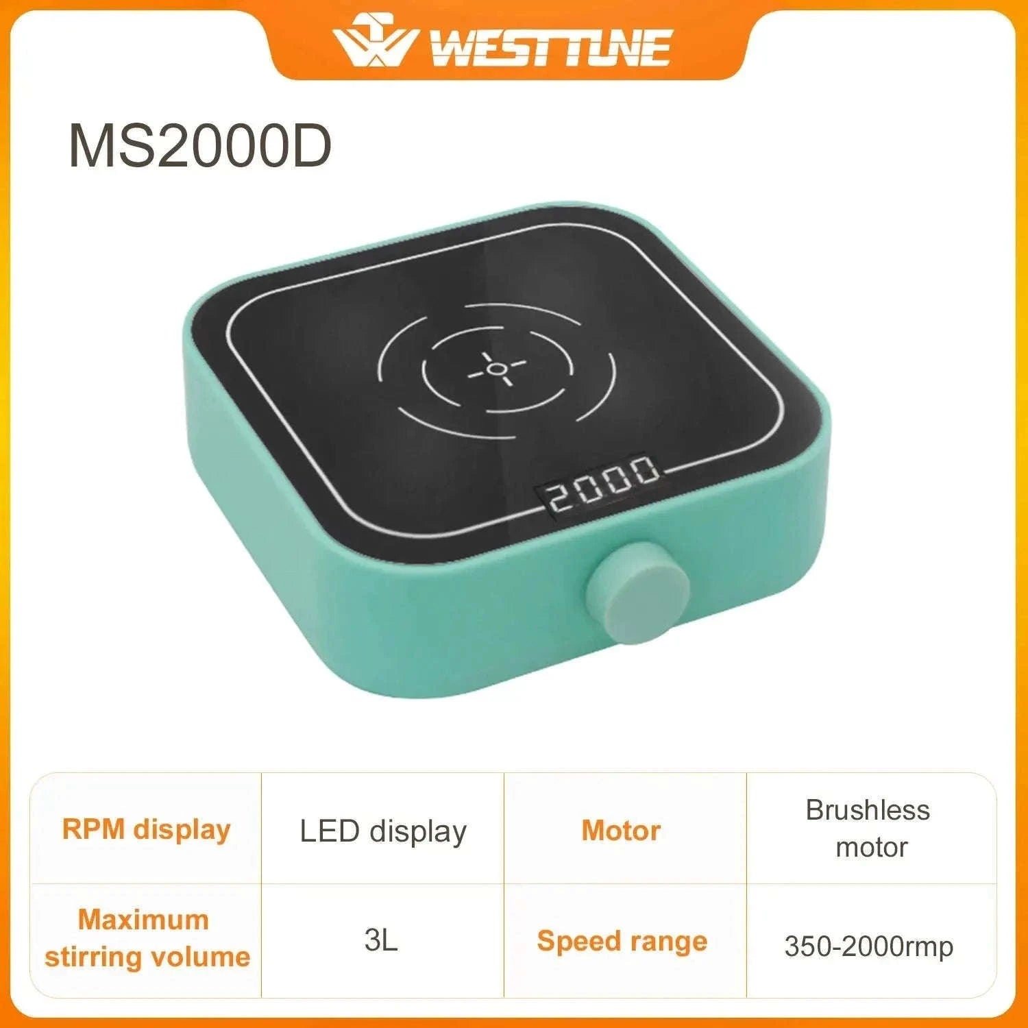 Mini Magnetic Stirrer 2000rpm/3000rpm with Stir Bar-MS2000D Green / EU Plug
