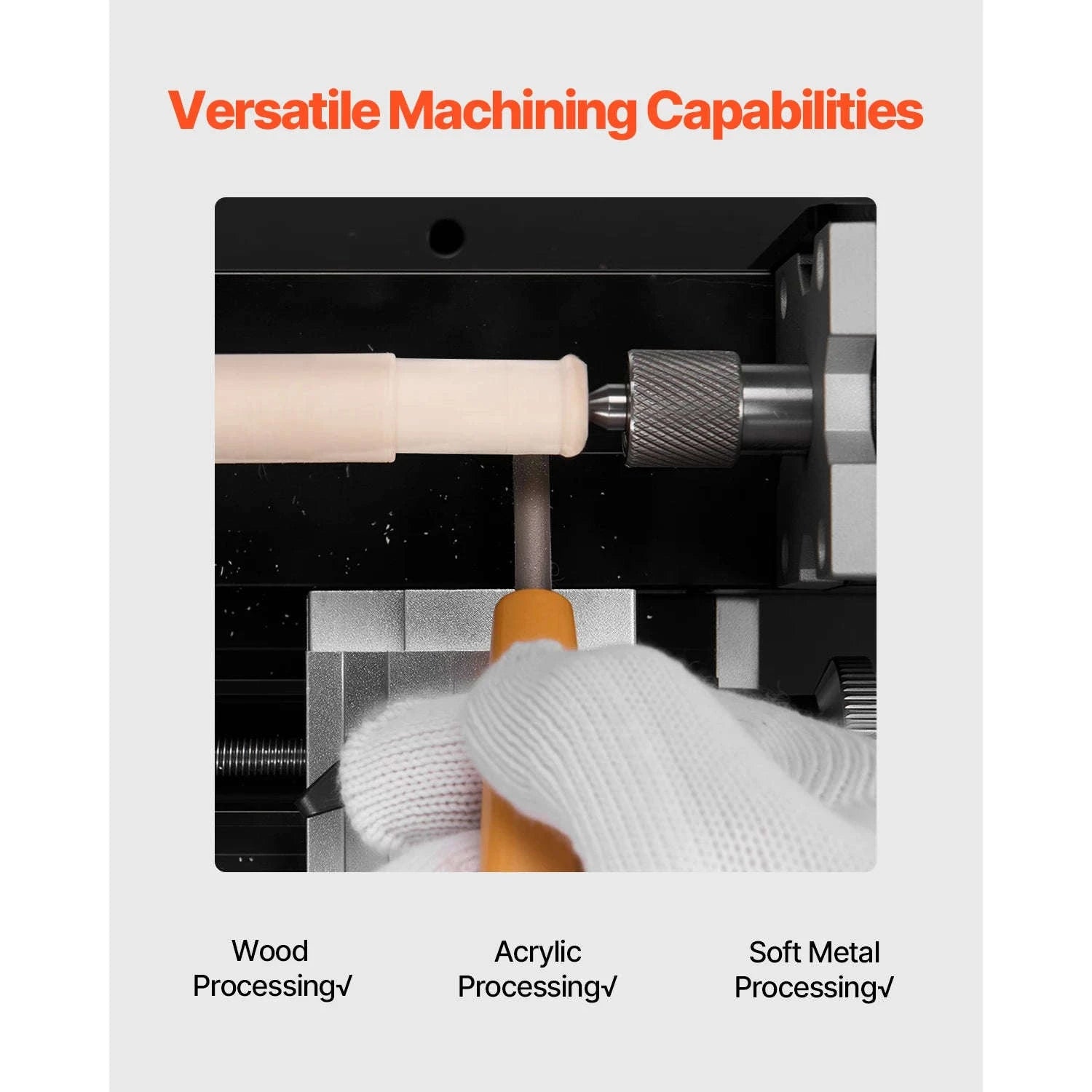 Mini Metal Lathe Machine 2.76 x 5.12 in 36W 20000 RPM with 3-Jaw Chuck-70 mm x 130 mm 36W / United States