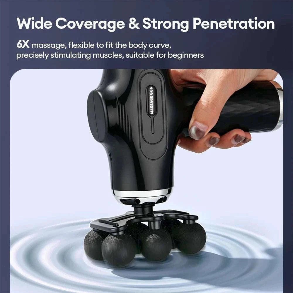 Mini Muscle Massage Gun with 10 Heads and Adjustable Intensity-WHITE