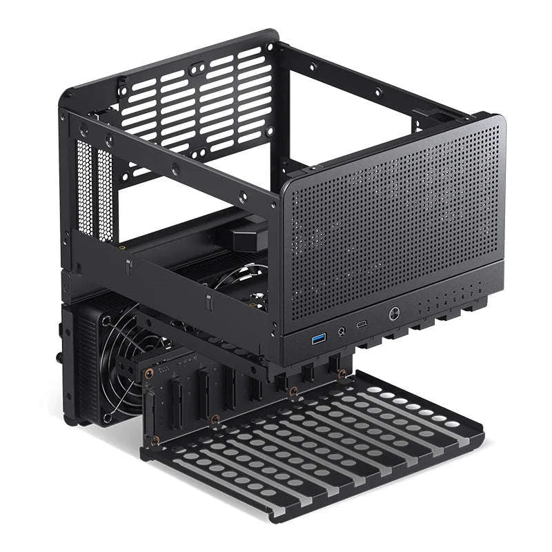 Mini NAS ITX Case with 8 Hot-Swap Bays and Dual Fans-Black