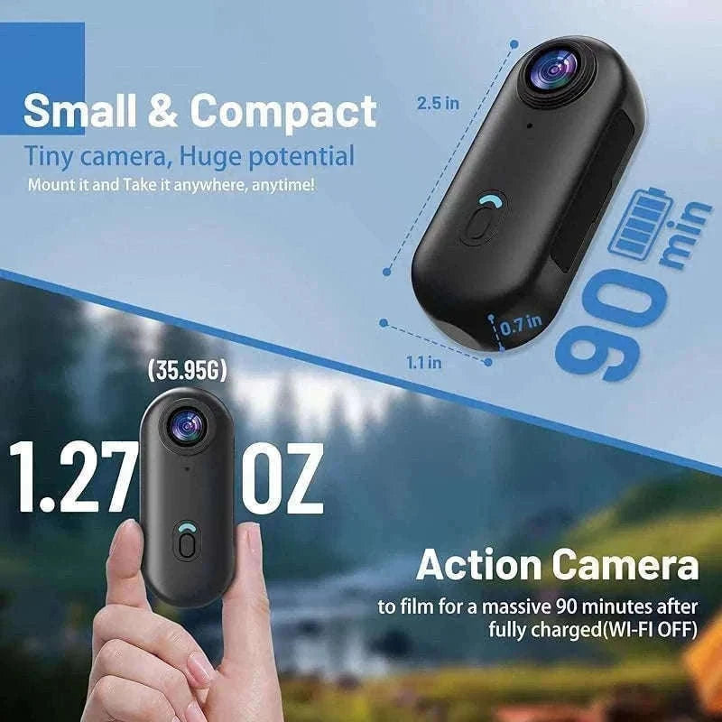 Mini Pocket Magnetic POV Vlog Camera-4K-White / 64GB