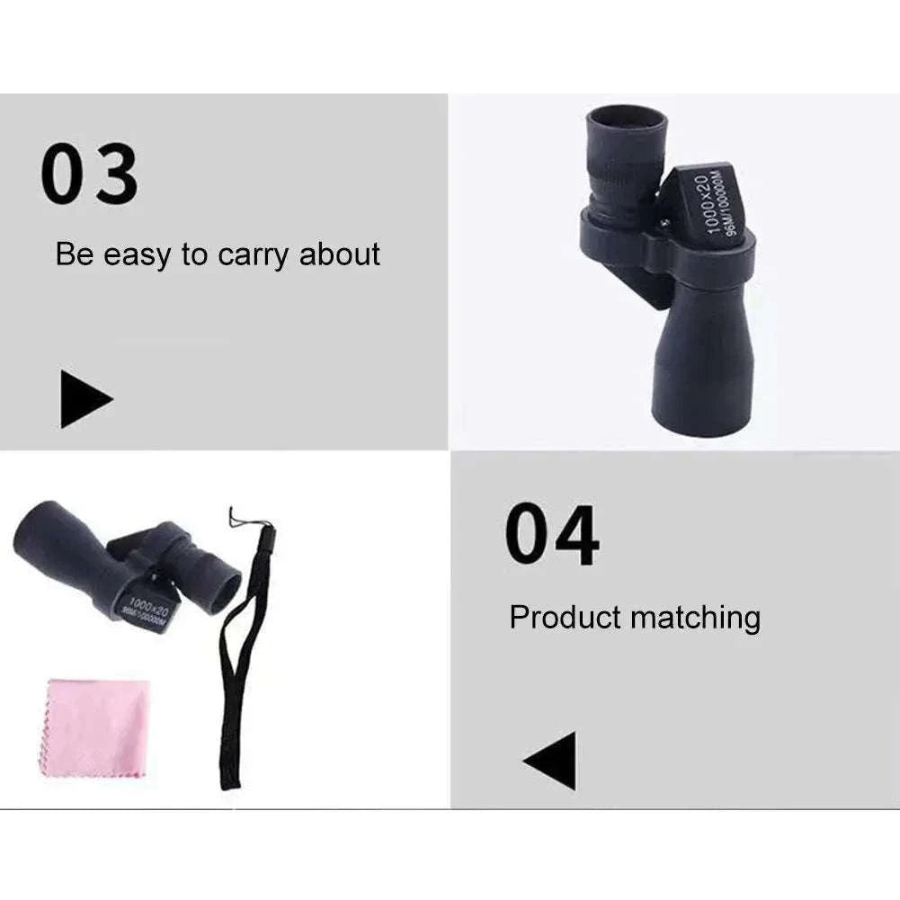 Mini Pocket Monocular for Clear Long-Distance Viewing-black