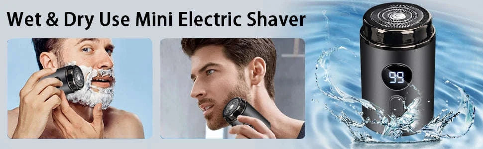 Mini Portable Electric Shaver with LED Display & Wet Dry Use-black / United States