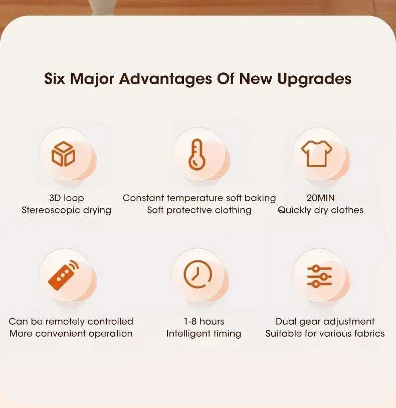 Mini Portable Foldable Electric Clothes Dryer-White / EU