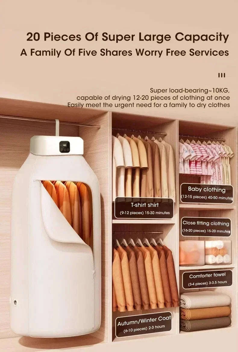 Mini Portable Foldable Electric Clothes Dryer-White / EU