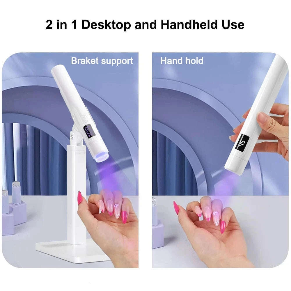Mini Portable UV LED Nail Lamp for Quick Gel Curing-White