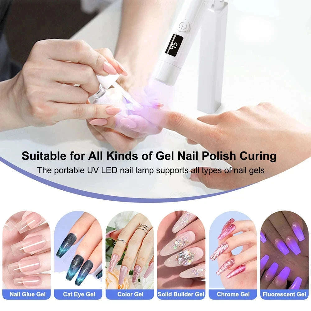 Mini Portable UV LED Nail Lamp for Quick Gel Curing-White