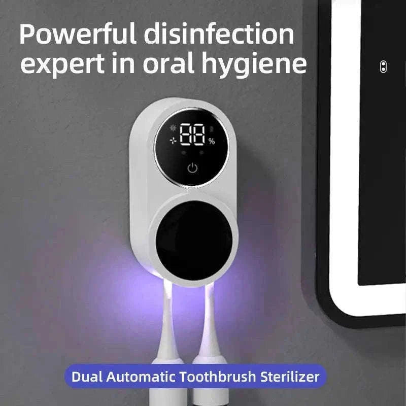 Mini Portable UV Toothbrush Sterilizer for Cleaner Daily Use-WHITE