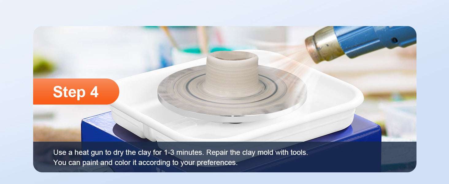Mini Pottery Wheel Kit with Adjustable Speed & Dual Turntables-Mini 0-300rpm / france