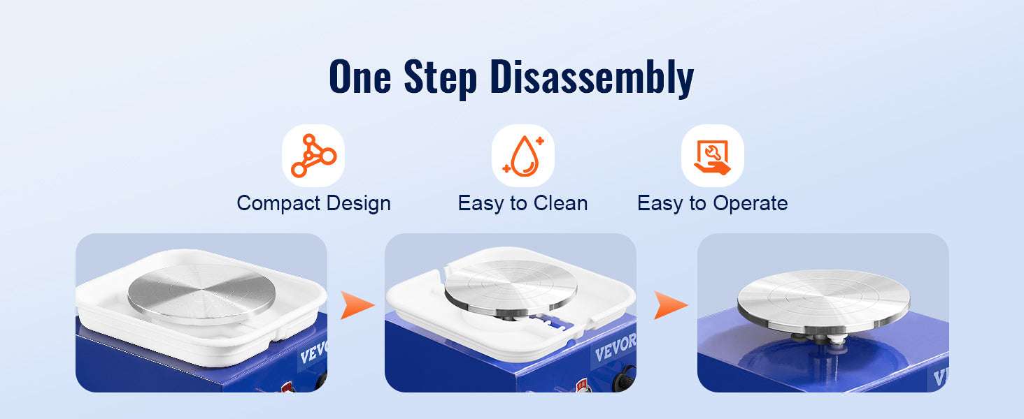 Mini Pottery Wheel Kit with Adjustable Speed & Dual Turntables-Mini 0-300rpm / france