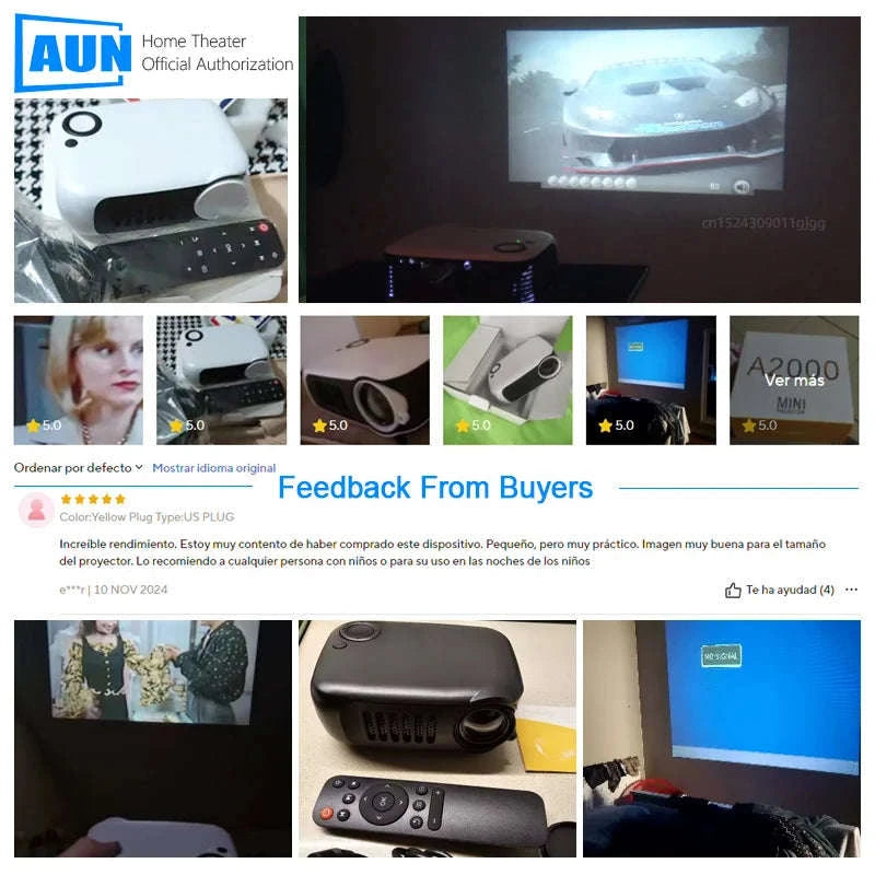 Mini Projector A2000 | Compact Home Cinema Projector-White / UK Plug