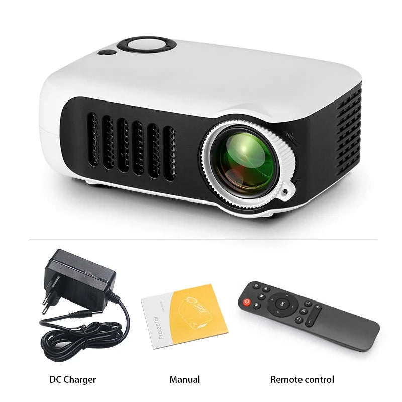 Mini Projector A2000 | Compact Home Cinema Projector-White / UK Plug