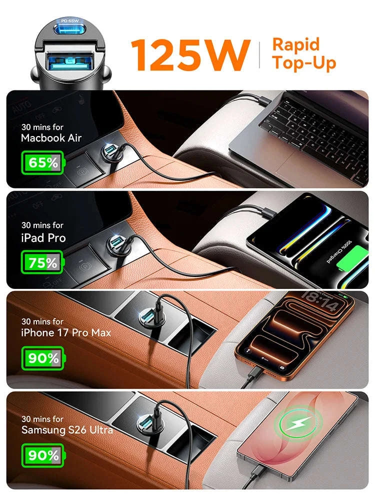Mini Pull Ring Car Charger USB-C and USB-A Fast Charge-2 Type-c / China Mainland