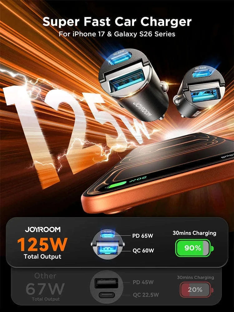 Mini Pull Ring Car Charger USB-C and USB-A Fast Charge-2 Type-c / China Mainland