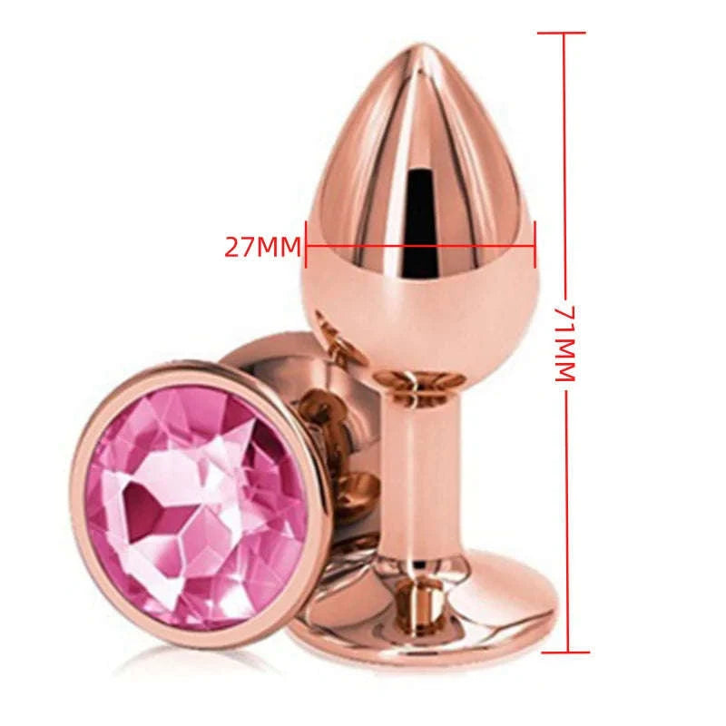 Mini Rainbow Rose Gold Anal Beads Plug-1