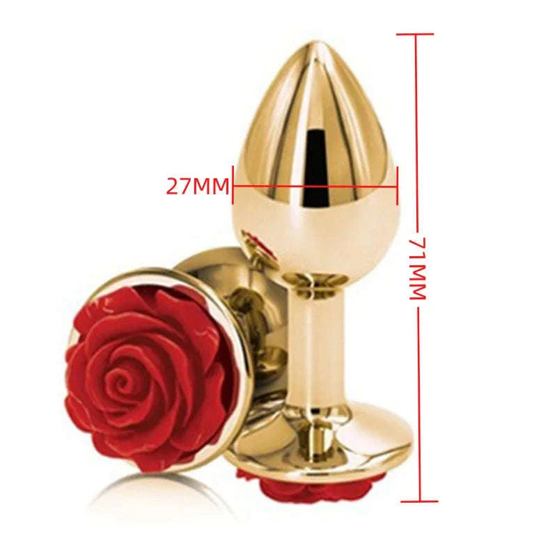 Mini Rainbow Rose Gold Anal Beads Plug-1