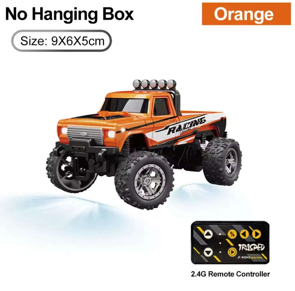 Mini RC Monster Truck 1:64 Remote Control Car with Lights-Multicolor / United States