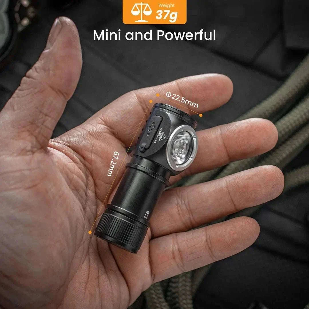 Mini Rechargeable LED Headlamp 1100lm USB-C Magnetic Tailcap-