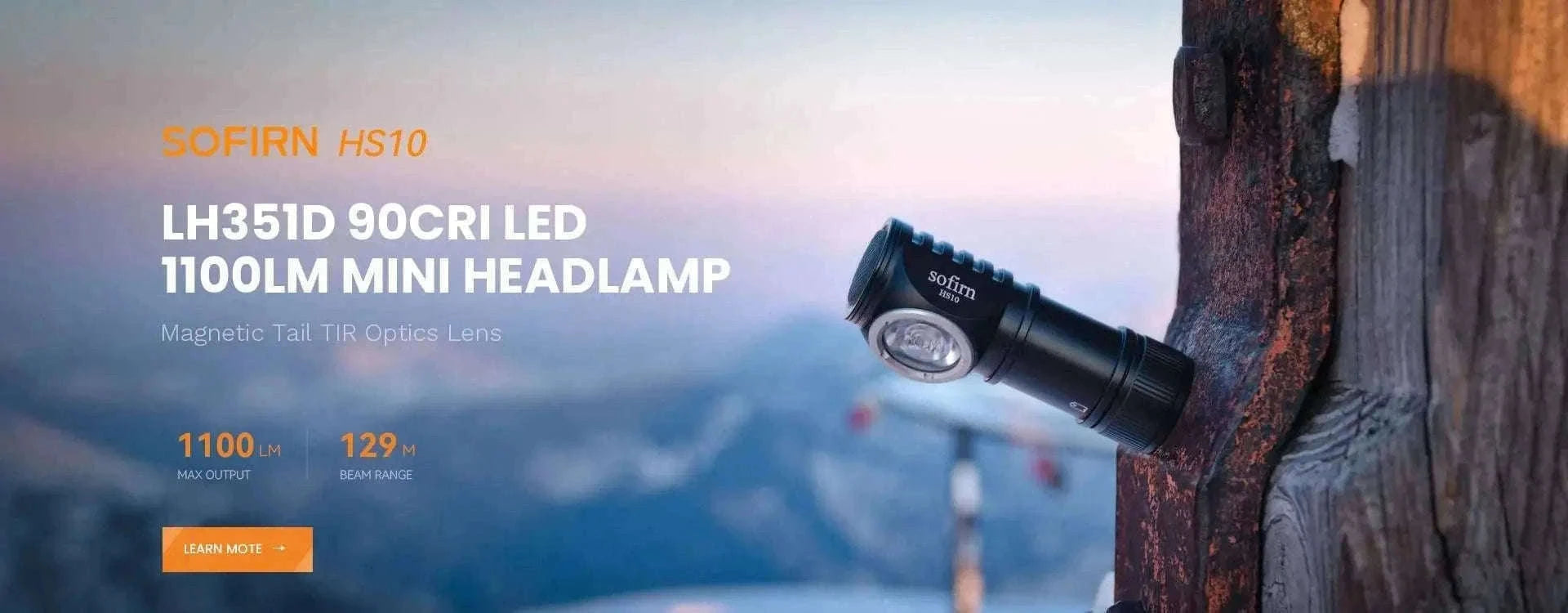 Mini Rechargeable LED Headlamp 1100lm USB-C Magnetic Tailcap-
