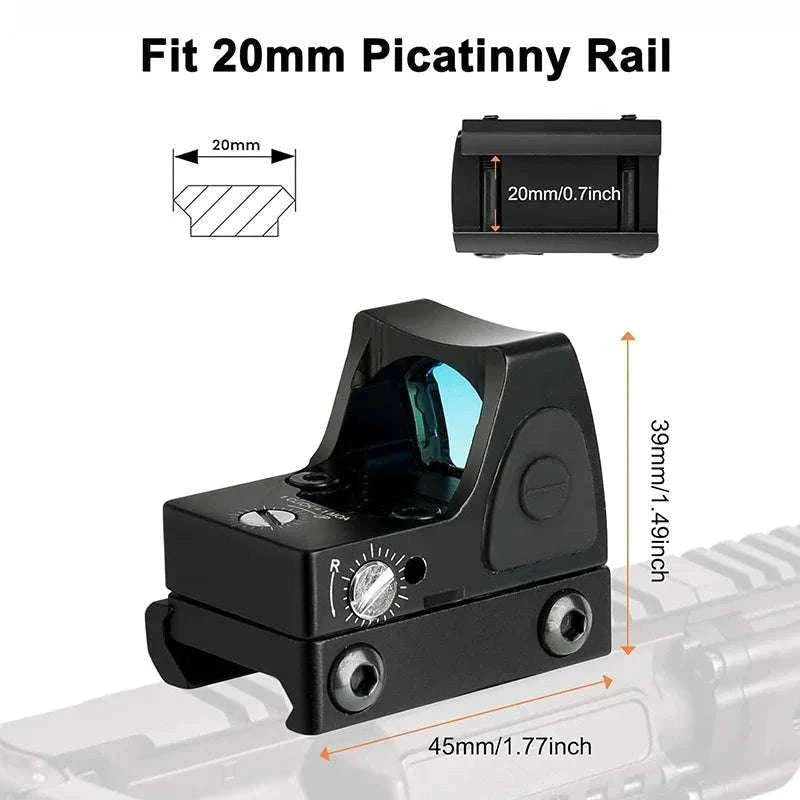 Mini Red Dot Sight 1× Reflex Scope with 20mm Rail Mount-RMR Black / france