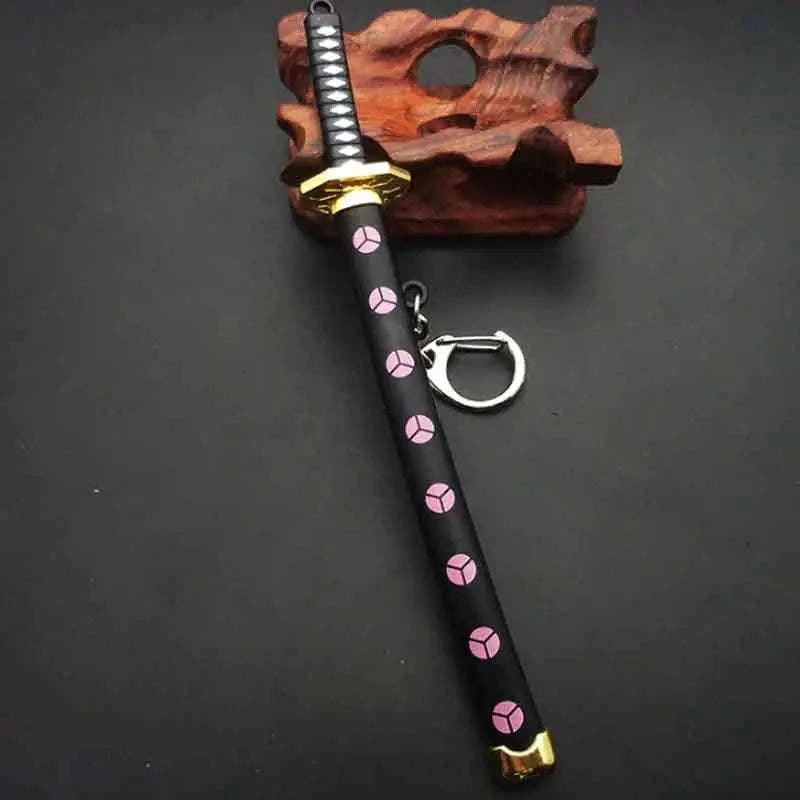 Mini Roronoa Zoro Samurai Sword Keychain-K769-blue