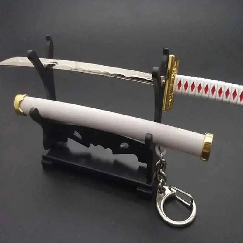 Mini Roronoa Zoro Samurai Sword Keychain-K769-blue