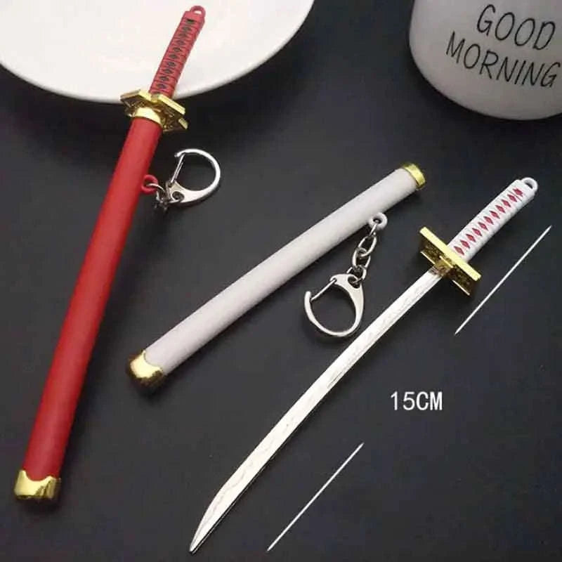 Mini Roronoa Zoro Samurai Sword Keychain-K769-blue