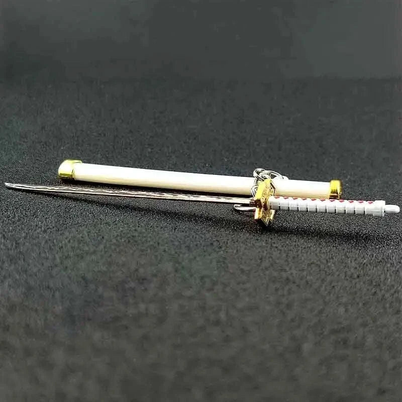 Mini Roronoa Zoro Samurai Sword Keychain-K769-blue