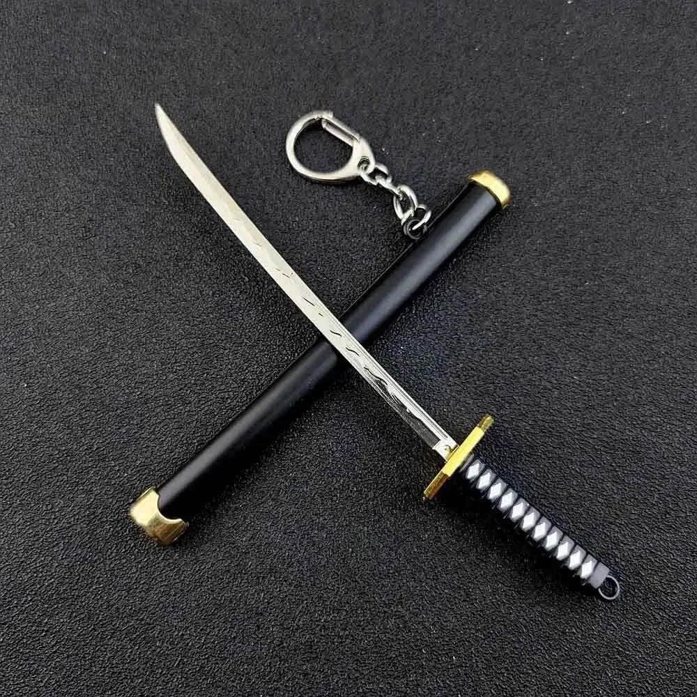 Mini Roronoa Zoro Samurai Sword Keychain-K769-blue