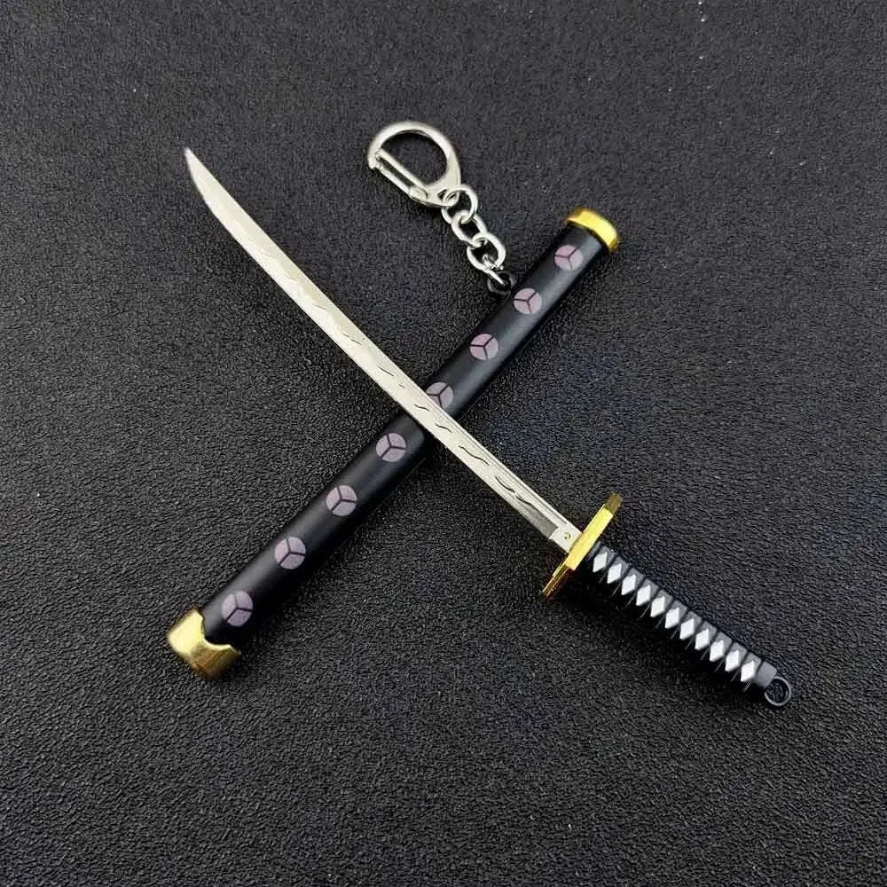 Mini Roronoa Zoro Samurai Sword Keychain-K769-blue
